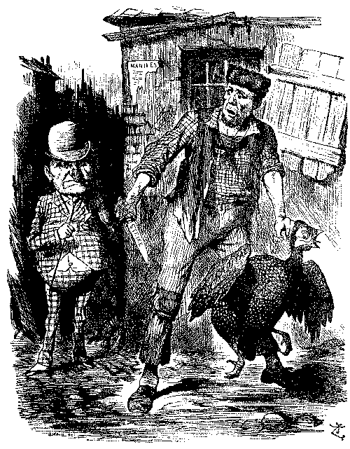 Mr. Punch talking to striker.