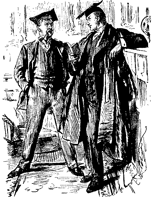 Two  academicals talking.