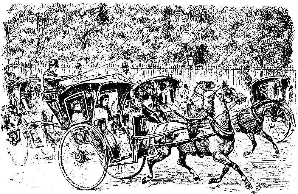 Street crowded with carriages.