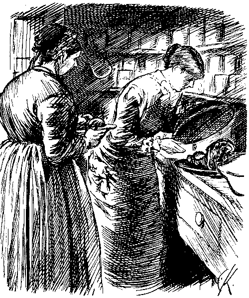Lodger speaking to landlady.
