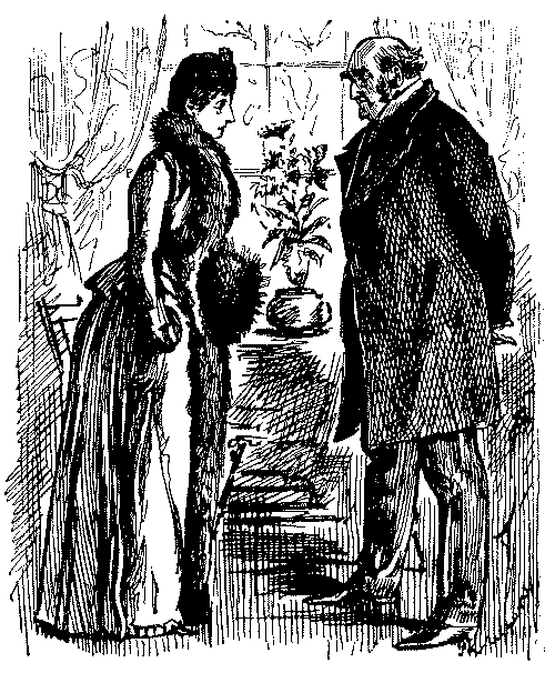Man and woman talking.