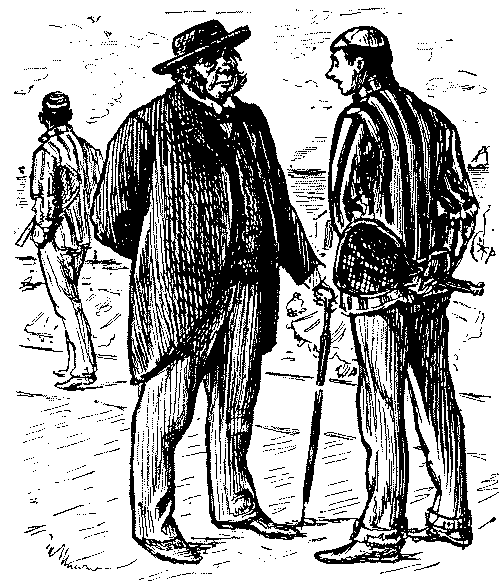 Young man speaking to his uncle.