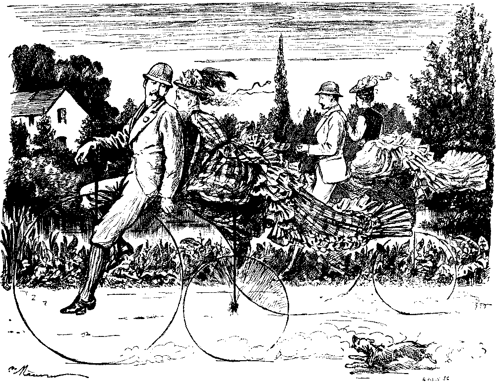 Early tandem bicycle