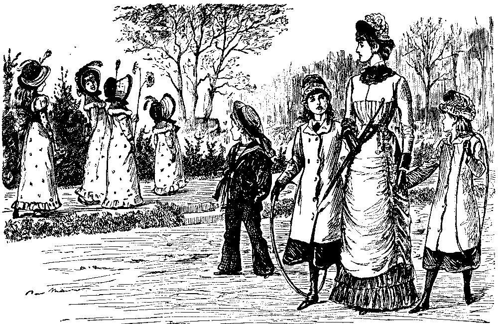 Two groups of children.