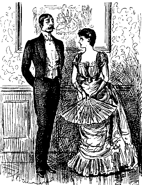 Man and woman talking.
