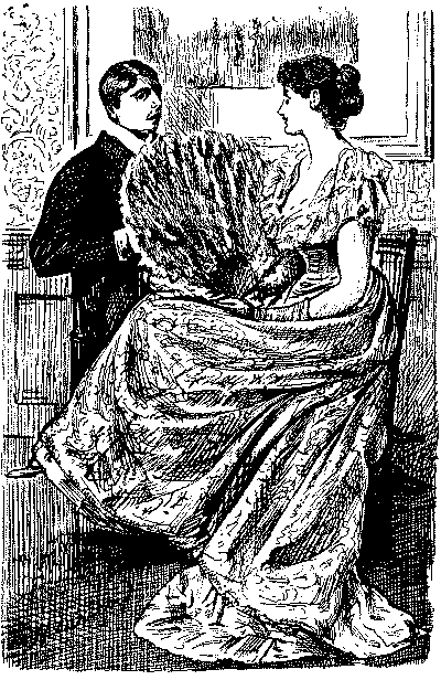 Lady speaking with man.
