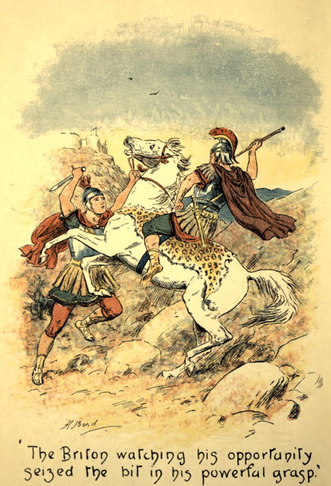 Illustration: ‘The Briton watching his opportunity seized the bit in his powerful grasp.’