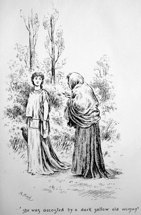 Illustration: ‘she was accosted by a dark sallow old woman’