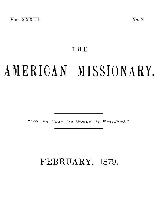 Cover: American Missionary Feburary 1879