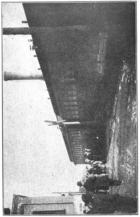 Convicts entering train at Stillwater bound for new prison.