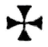 Decorative graphic of cross