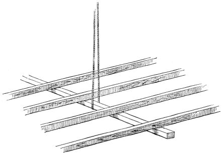 Fig. 20.—Ceiling-rafters Supported Temporarily.