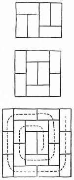 Fig. 101.—Arrangement of mats in different-sized rooms.