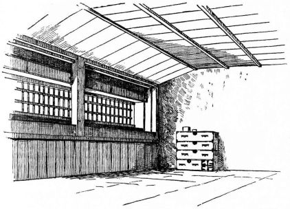Fig. 136.—Room in second story of an old building in Kawagoye, Musashi.