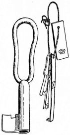 Fig. 141.—Key to kura, and bunch of keys.