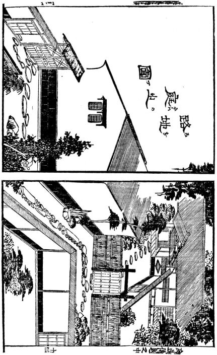 Fig. 283.—Showing approaches to house. (Reproduced from “Chikusan teizoden”, a Japanese work.)