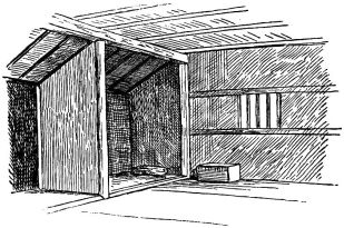 Fig.305.—Interior of Malay house, showing bed-place. Singapore.