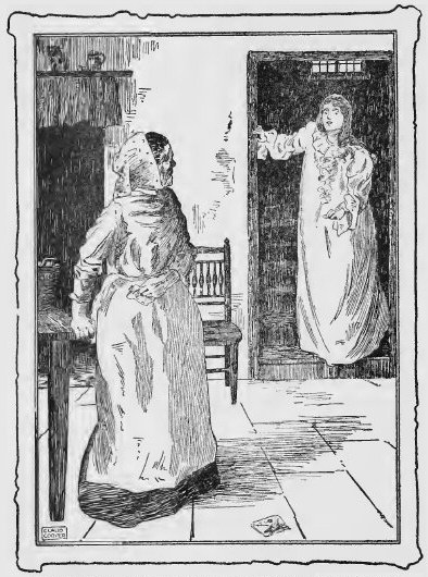 There, on the narrow stairs, stood the girl herself