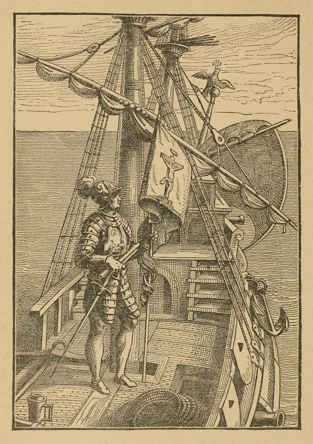 (‡ Captain on bridge of sailing ship)
