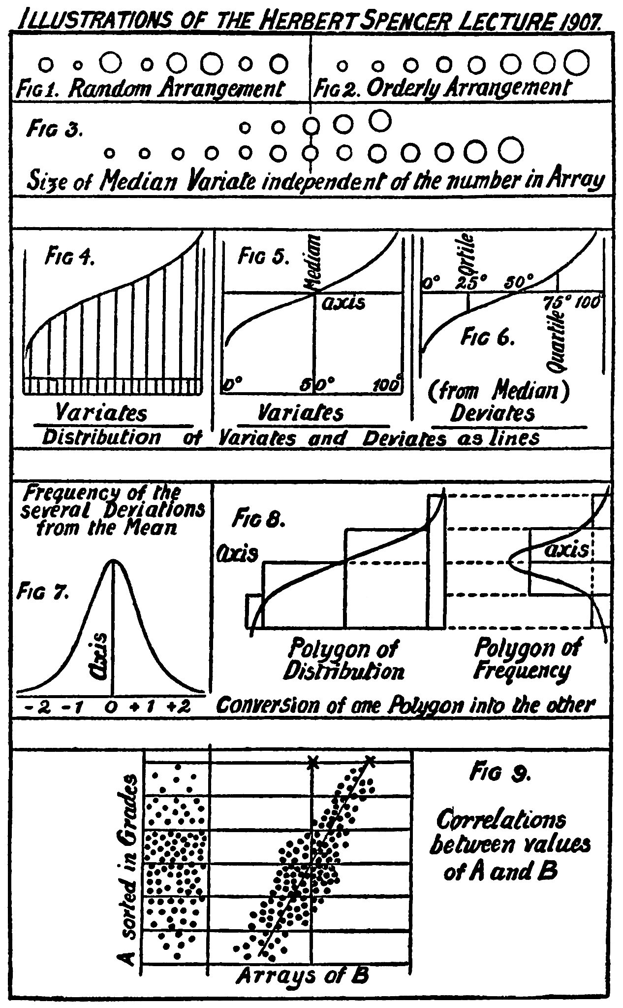 Chart: Illustrations of the Herbert Spencer Lecture 1907.