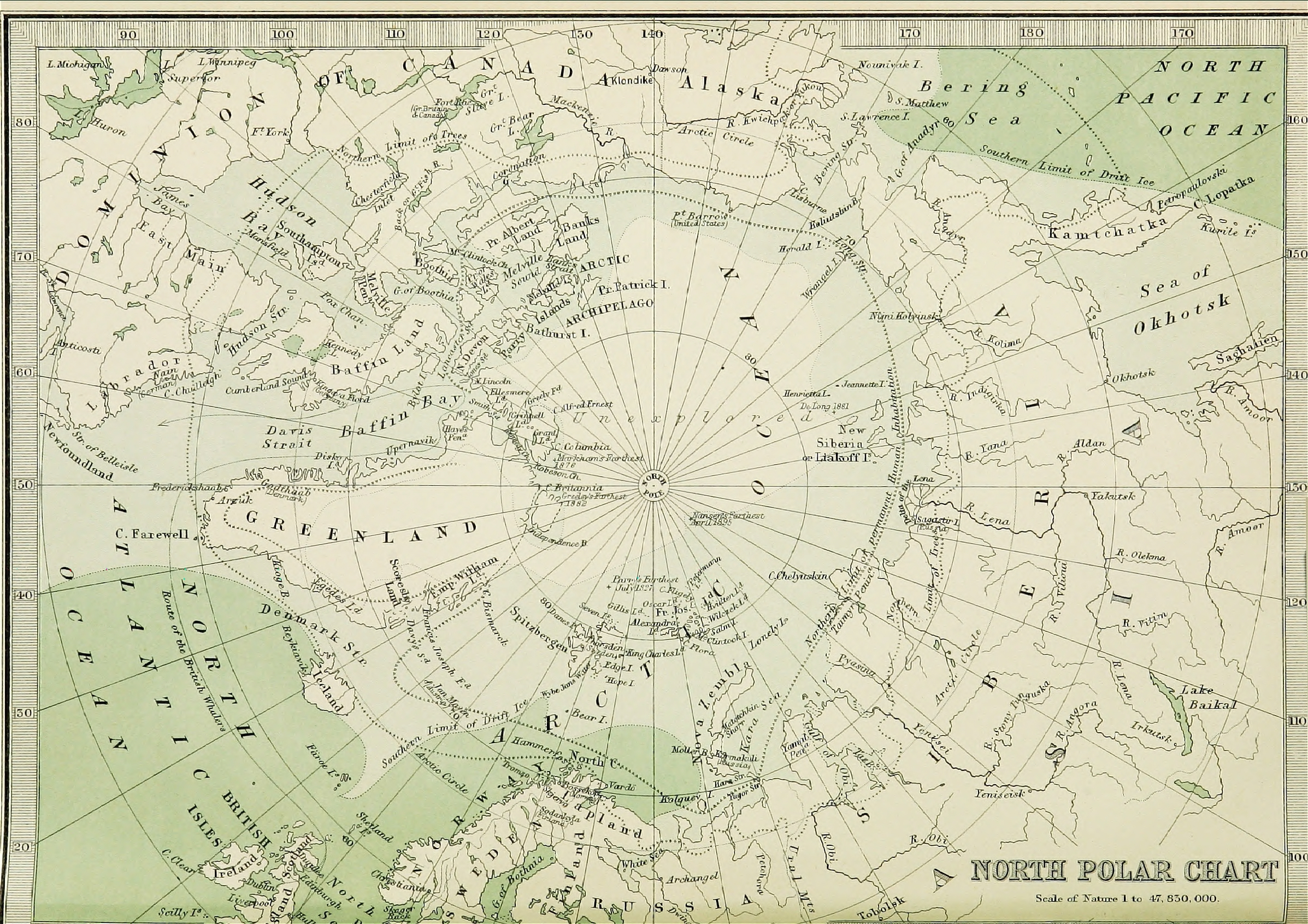 NORTH POLAR CHART.