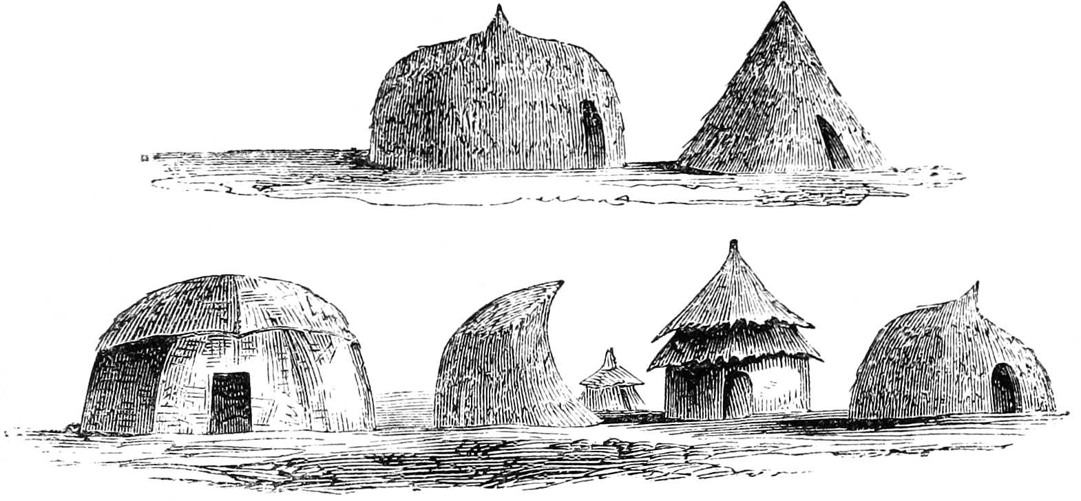 Variety of Huts at Ísayé